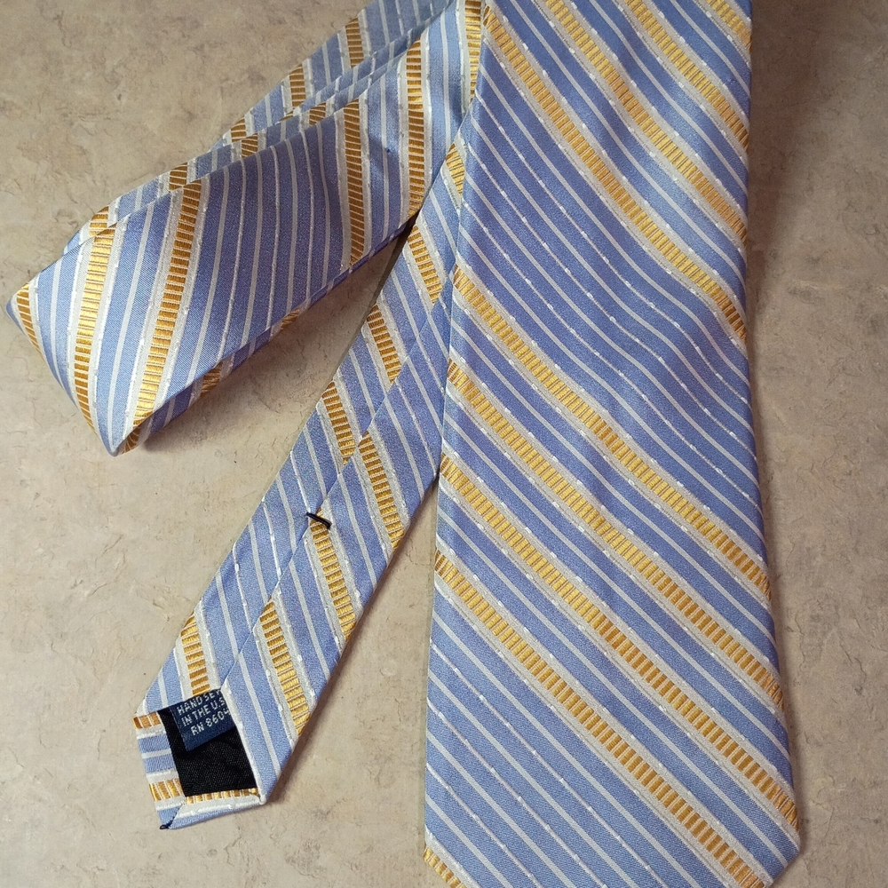 Striped Blue and Yellow Tie